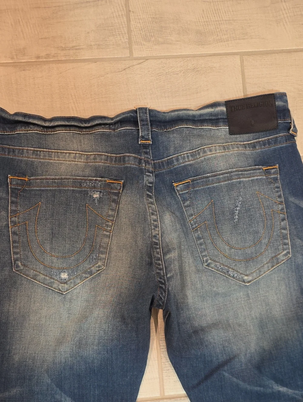 True Religion Rocco Relaxed Skinny Distressed Men's Size 38x34 Stretch